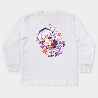 Chibi Electric Dragon Maid Kids Long Sleeve T-Shirt